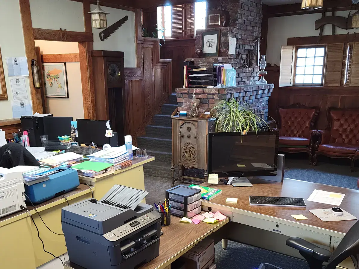Liberty St before: the same room in use as an office